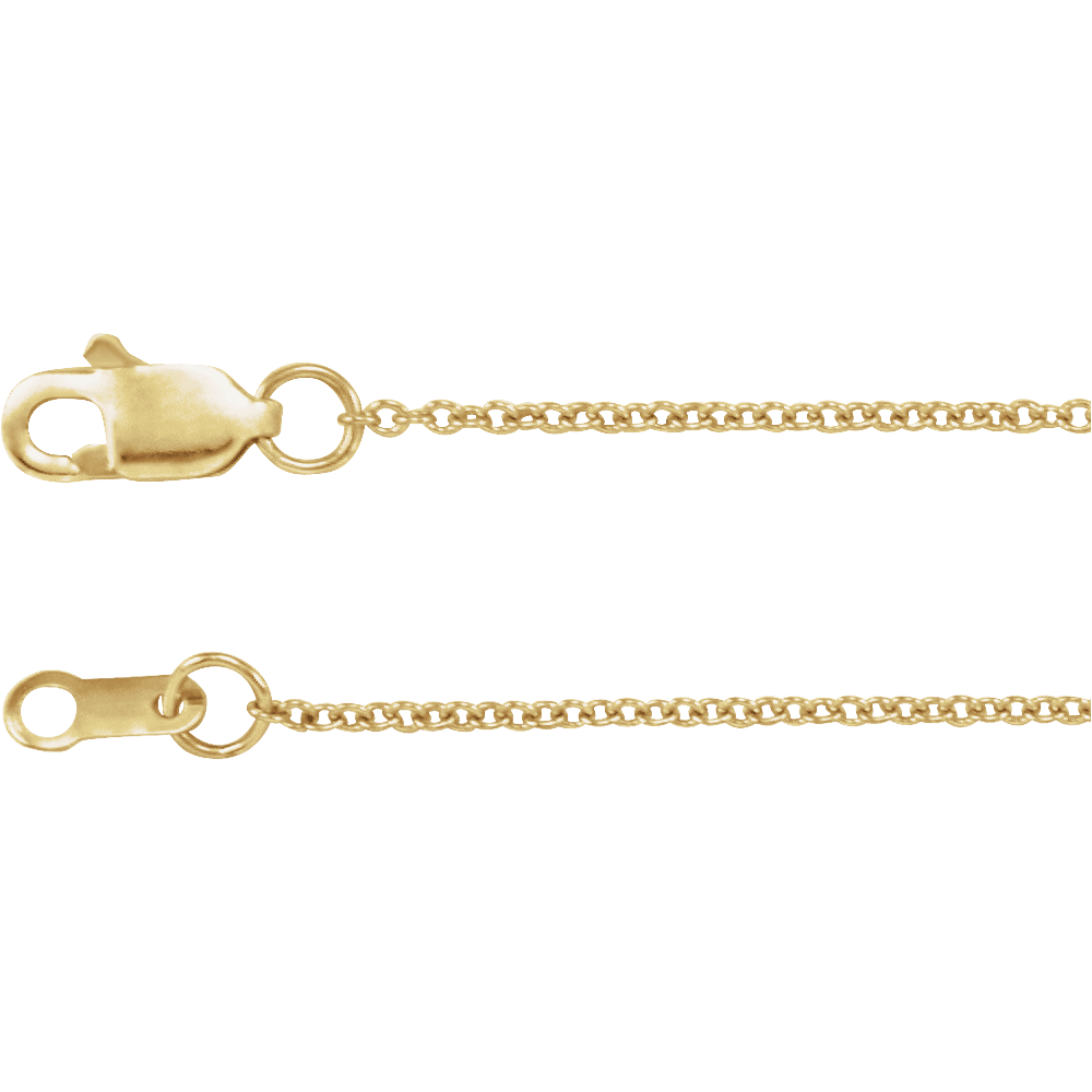 14K Yellow 1 mm Cable 16" Chain