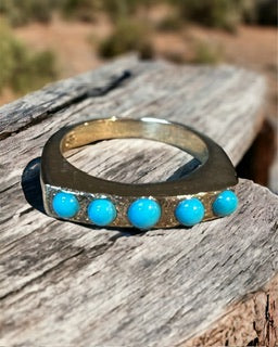 Sleeping beauty Turquoise and 14k Gold Ring